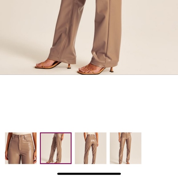 Abercrombie & Fitch ‘90s Straight Ultra High Rise Vegan Leather Pants - Picture 2 of 7